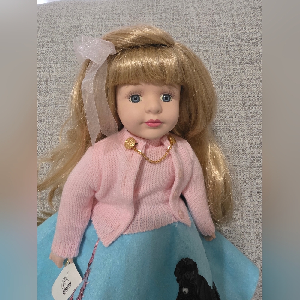 BK Co 50's Doll High Collection Genuine Porcelain Bobby Sox Poodle Skirt - Picture 3 of 9